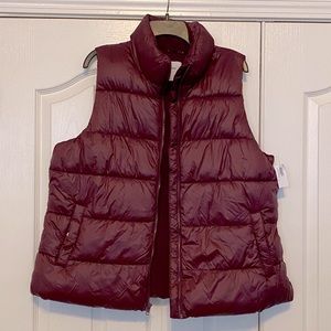 Burgundy puffer vest